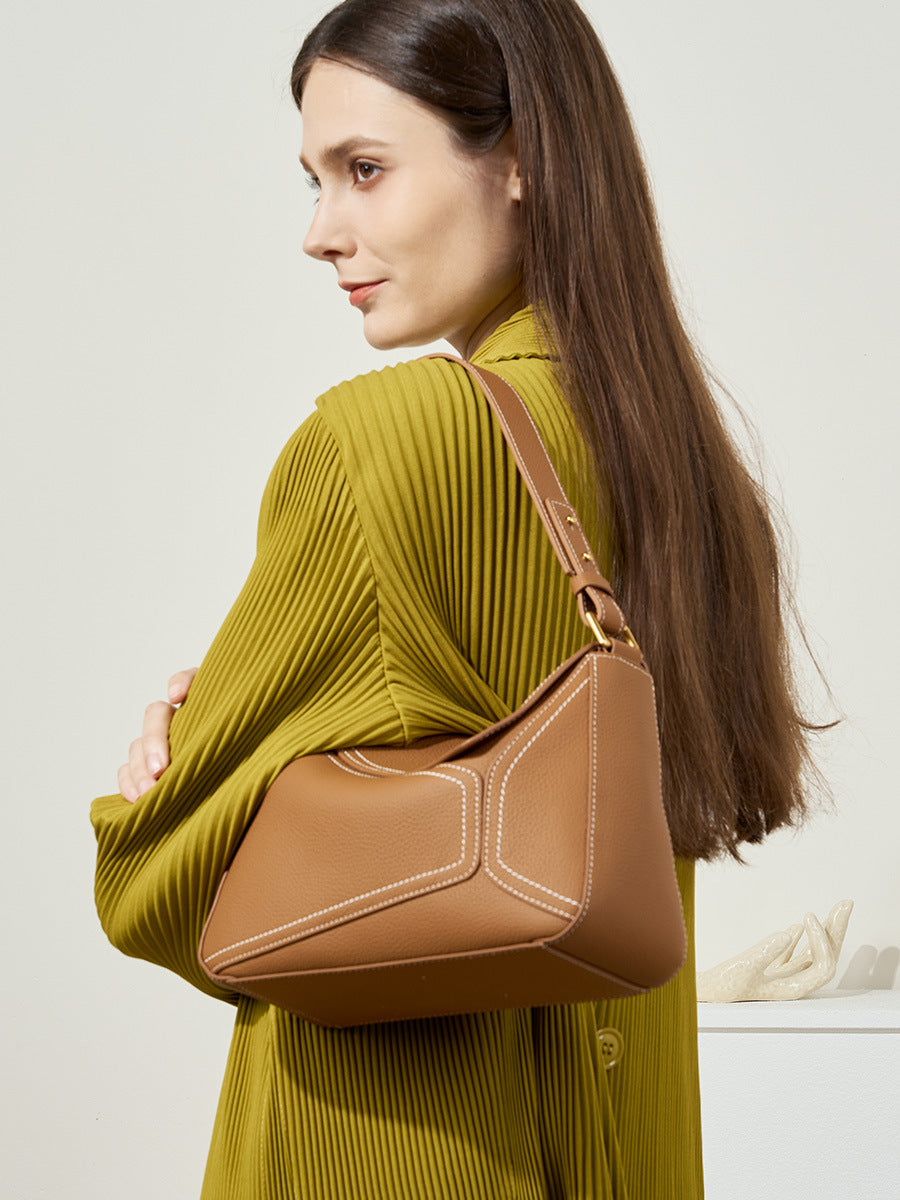 Women Minimalist Fashion Leather Shoulder Bag-RAIIFY