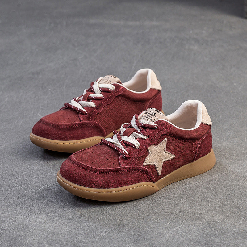 Women Fashion Color Matching Suede Flat Casual Sneakers-RAIIFY