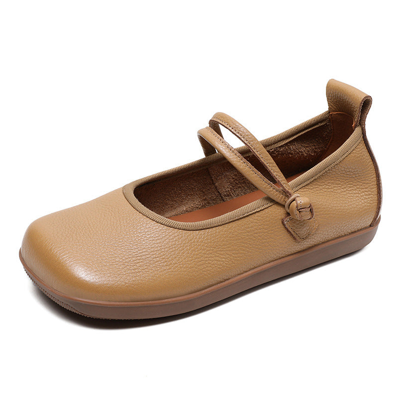 Women Retro Pure Leather Soft Casual Flats-RAIIFY