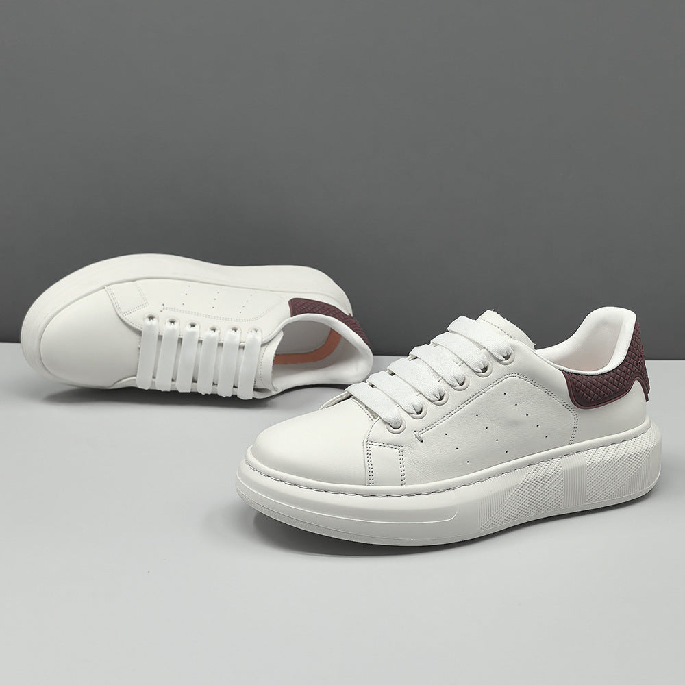 Men Fashion Breathable Leather Flat Court Sneakers-RAIIFY