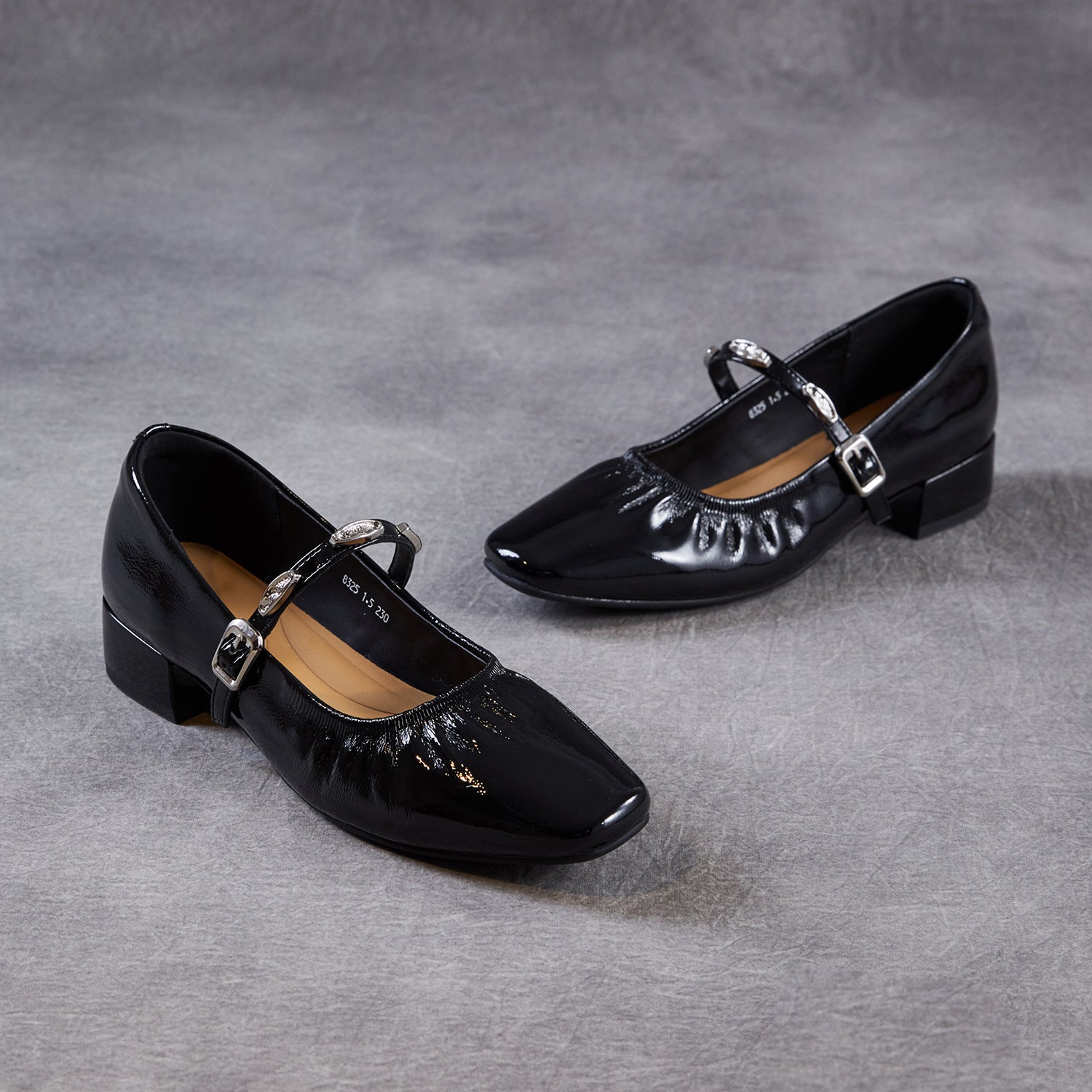 Women's Genuine Leather French Style Mary Jane Block Heel Pumps-RAIIFY