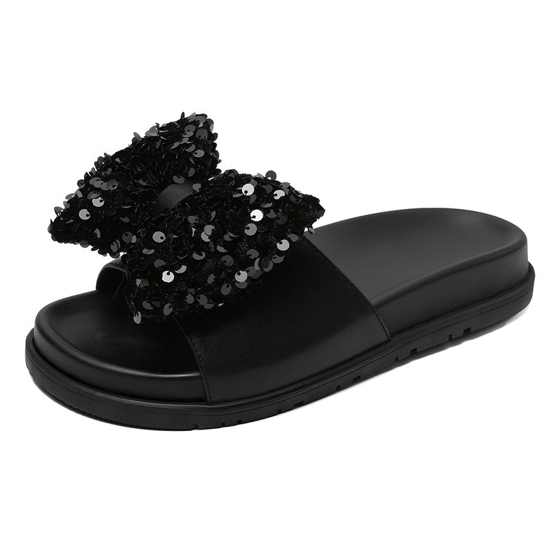 Women Summer Fashion Crystal Bowknot Slides-RAIIFY