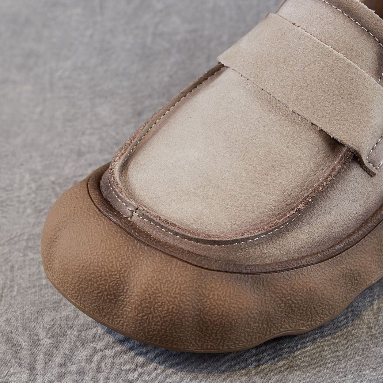 Women's Vintage Plain Leather Comfort Casual Loafers-RAIIFY