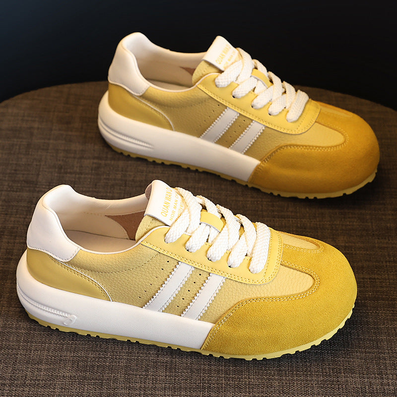 Women's Fashion Breathable Leather Training Casual Sneakers