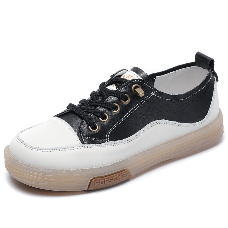 Women Fashion Leather Soft Flat Casual Shoes-RAIIFY