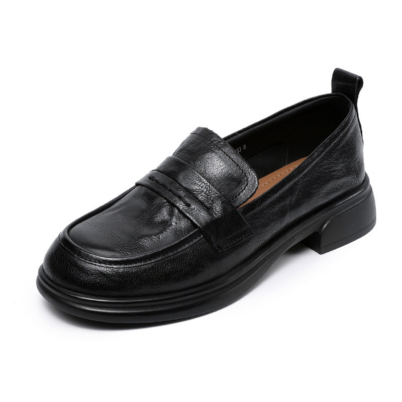 Women Retro Soft Leather Casual Work Loafers-RAIIFY