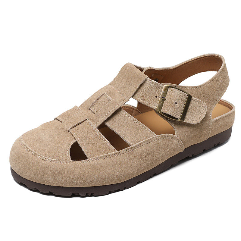 Women Retro Suede Summer Casual Slip-on Sandals-RAIIFY