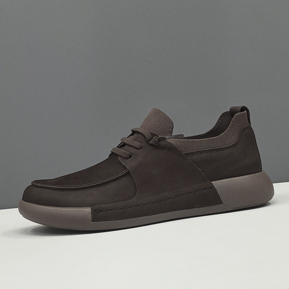 Men Minimalism Solid Leather Casual Shoes-RAIIFY