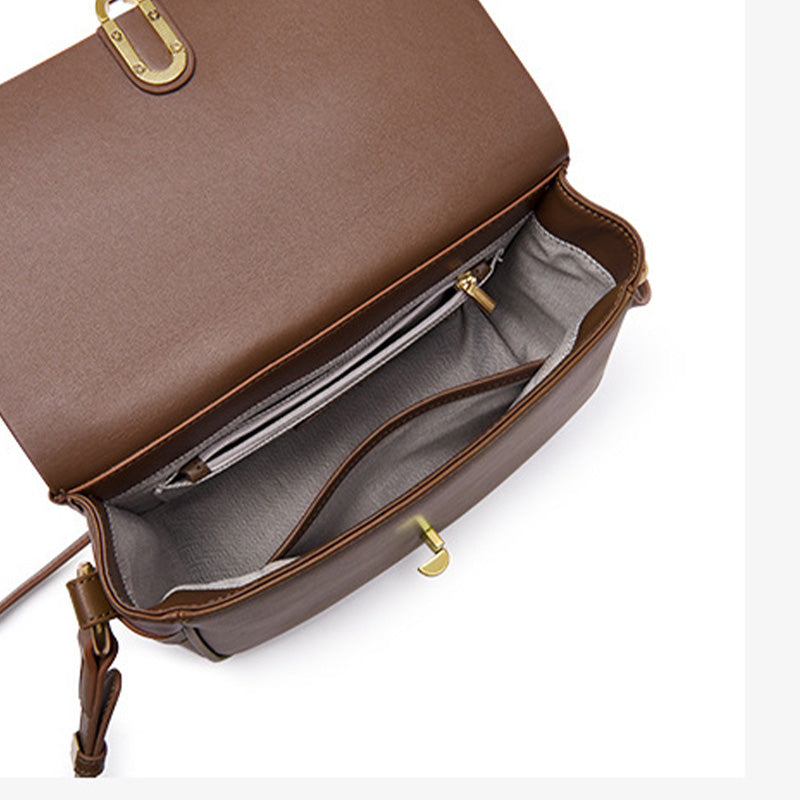Women's Minimalist Plain Leather Shoulder Cross Body bag