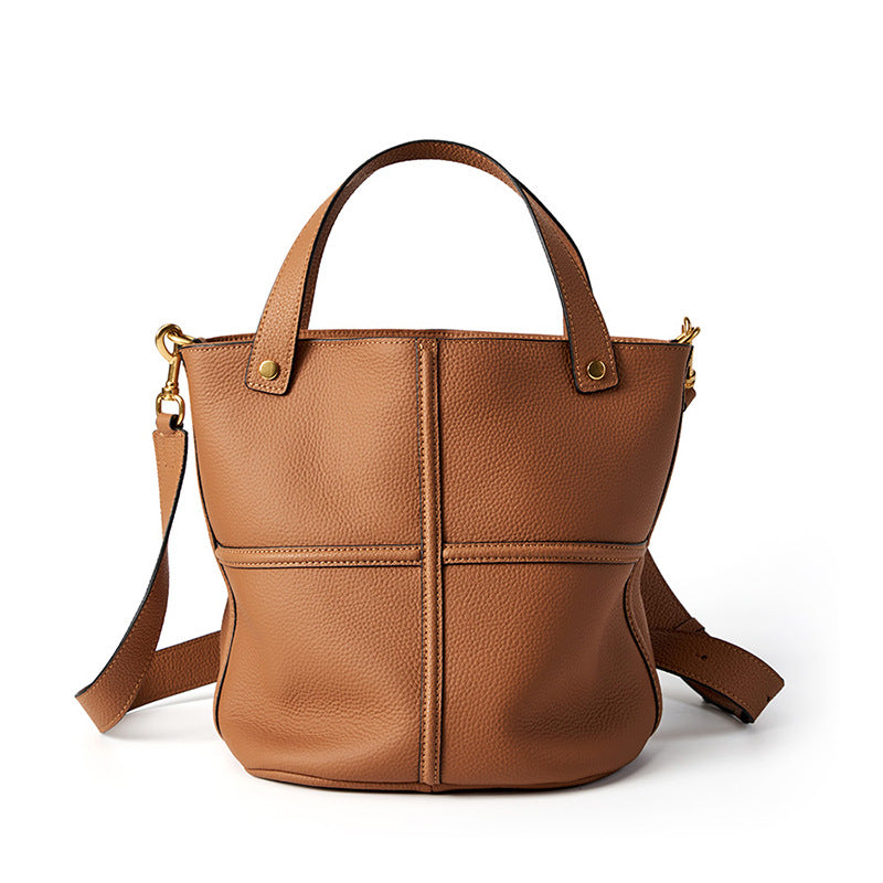 Women Fashoin Leather Cross Body Bucket Bag-RAIIFY