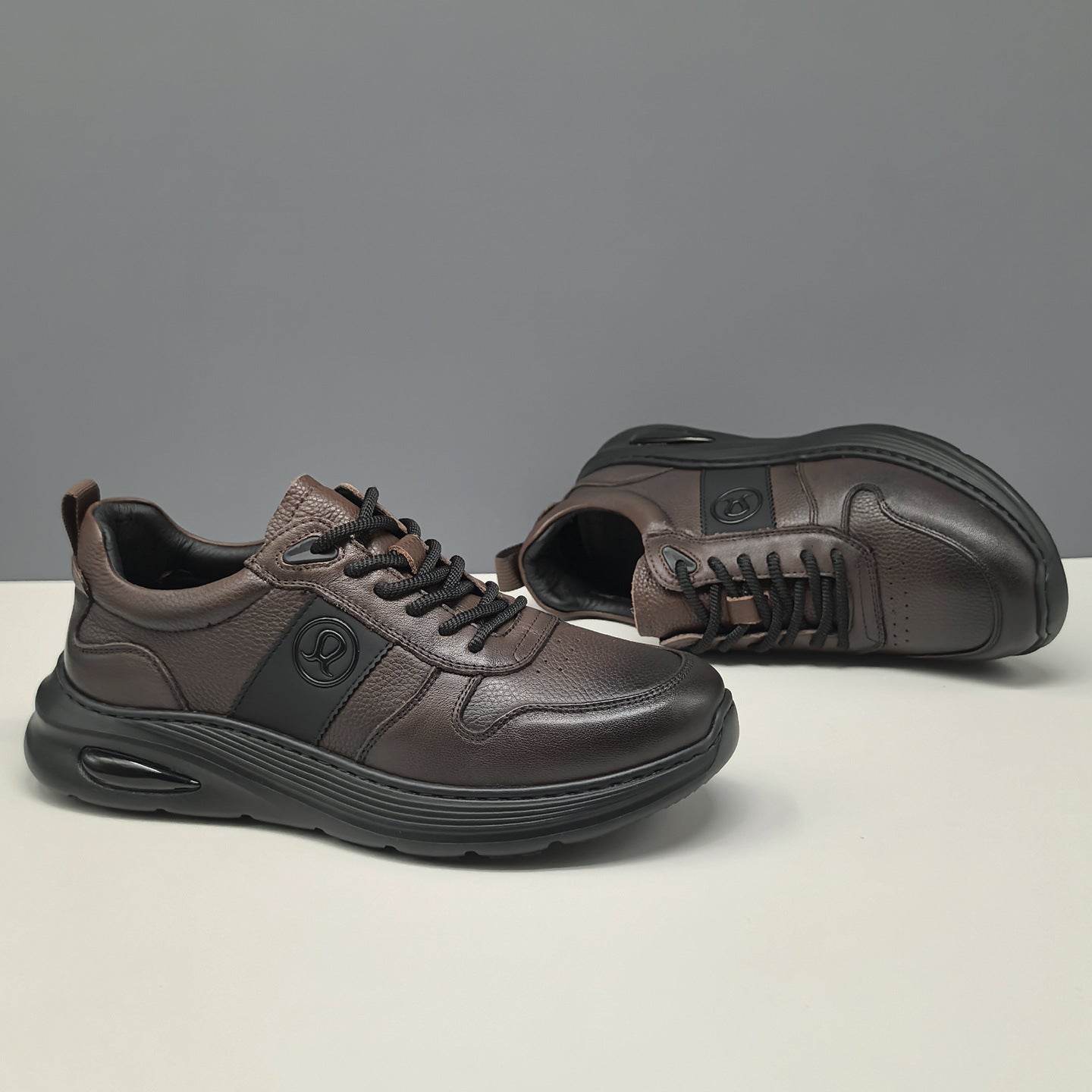 Men's Leather Minimalism Casual Sneakers-RAIIFY