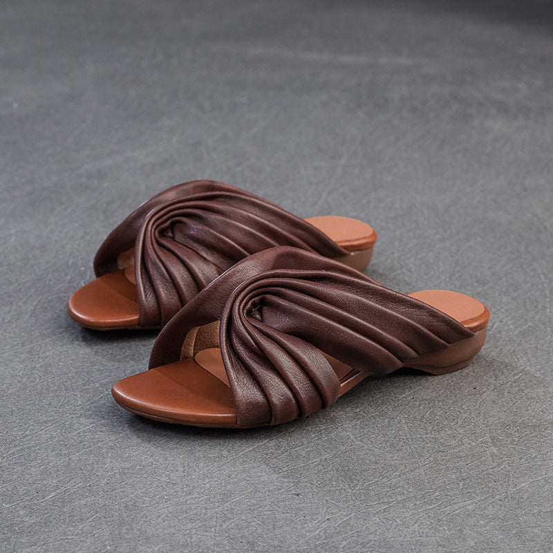 Women Vintage Leather Elegant Casual Sandals-RAIIFY