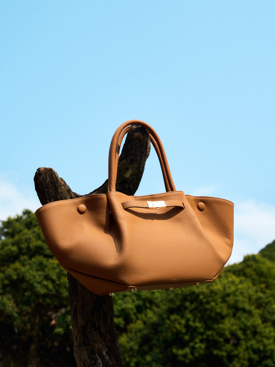 Women Minimalism Fashion Cowhide Casual Tote Bag-RAIIFY