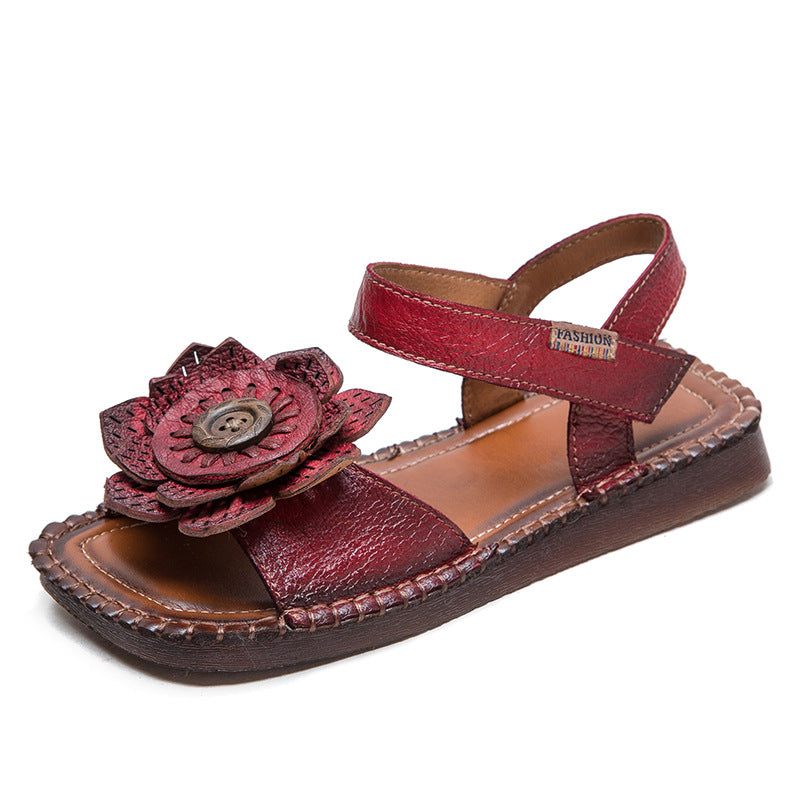 Women Retro Ethnic Casual Leather Summer Sandals-RAIIFY