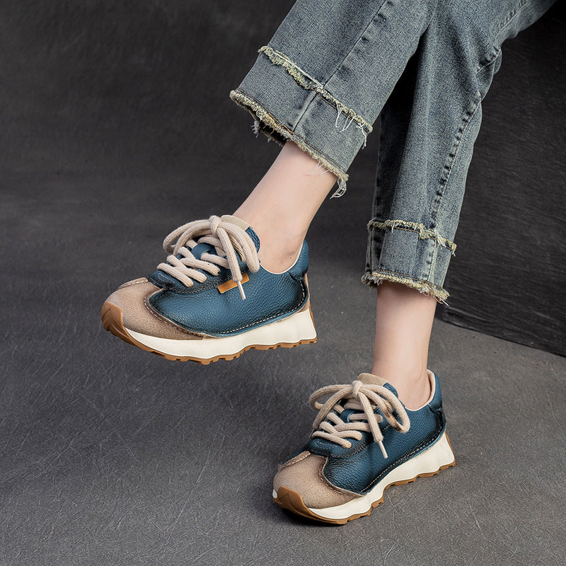 Women Minimalism Fashion Leather Handmade Casual Shoes-RAIIFY