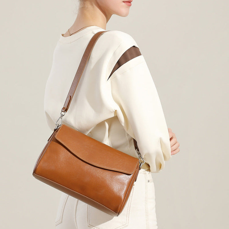 Women Plain Leather Fashion Cross Body Bag-RAIIFY