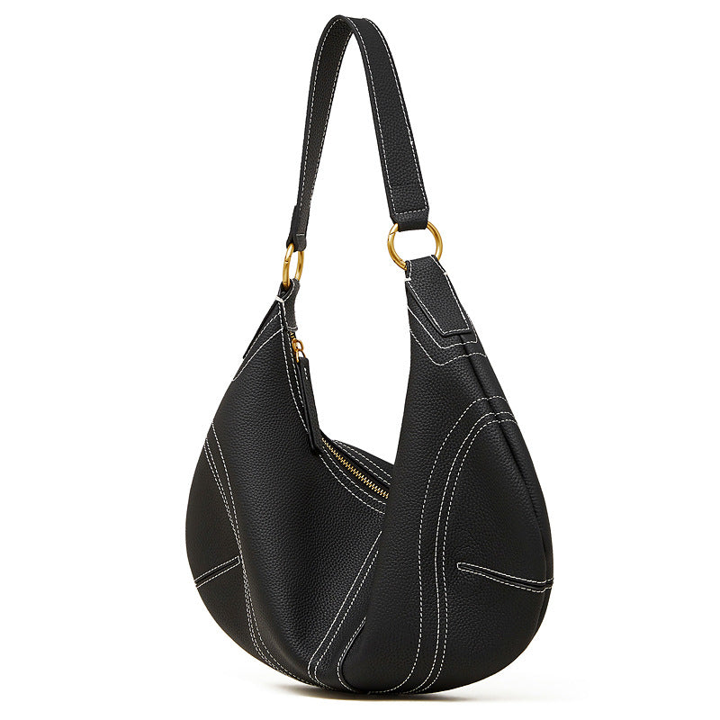 Women's Top-Grain Leather Hobo Shoulder Crossbody Bag-RAIIFY