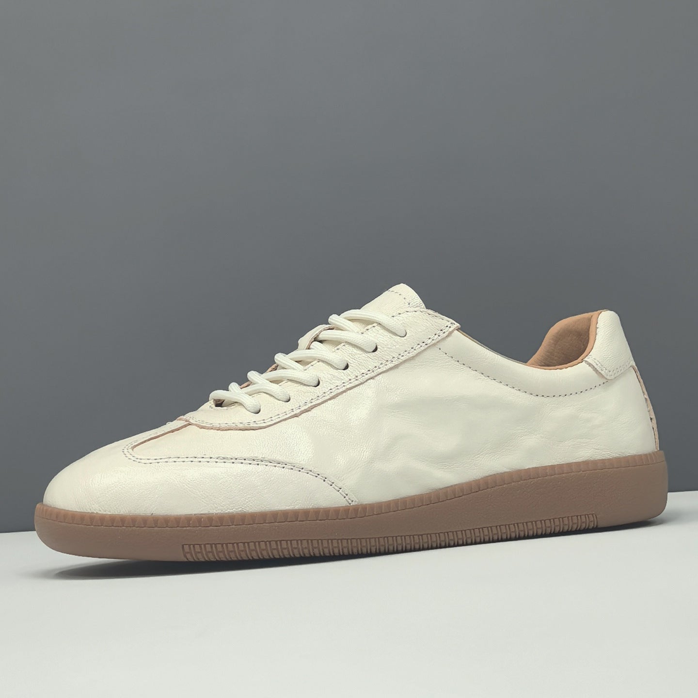 Men's Genuine Leather Breathable Lace Up Retro Casual Shoes-RAIIFY