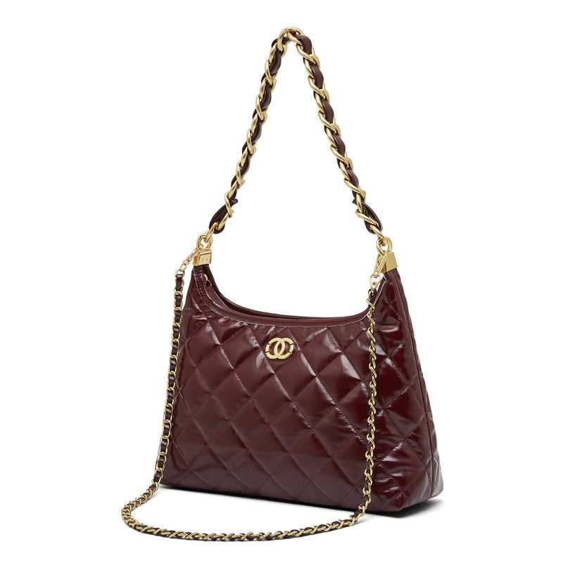 Women Fashion Quilted Leather Chain Shoulder Bag-RAIIFY