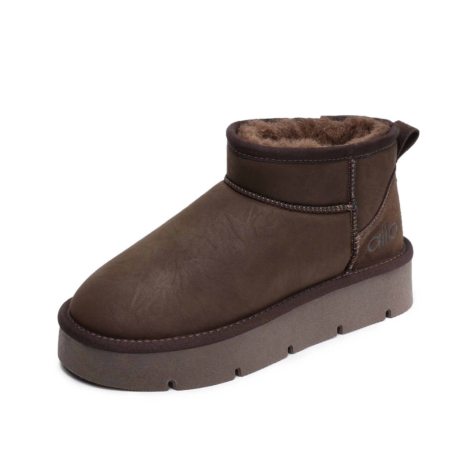 Women's Winter Furred Suede Flat Ankle Boots-RAIIFY