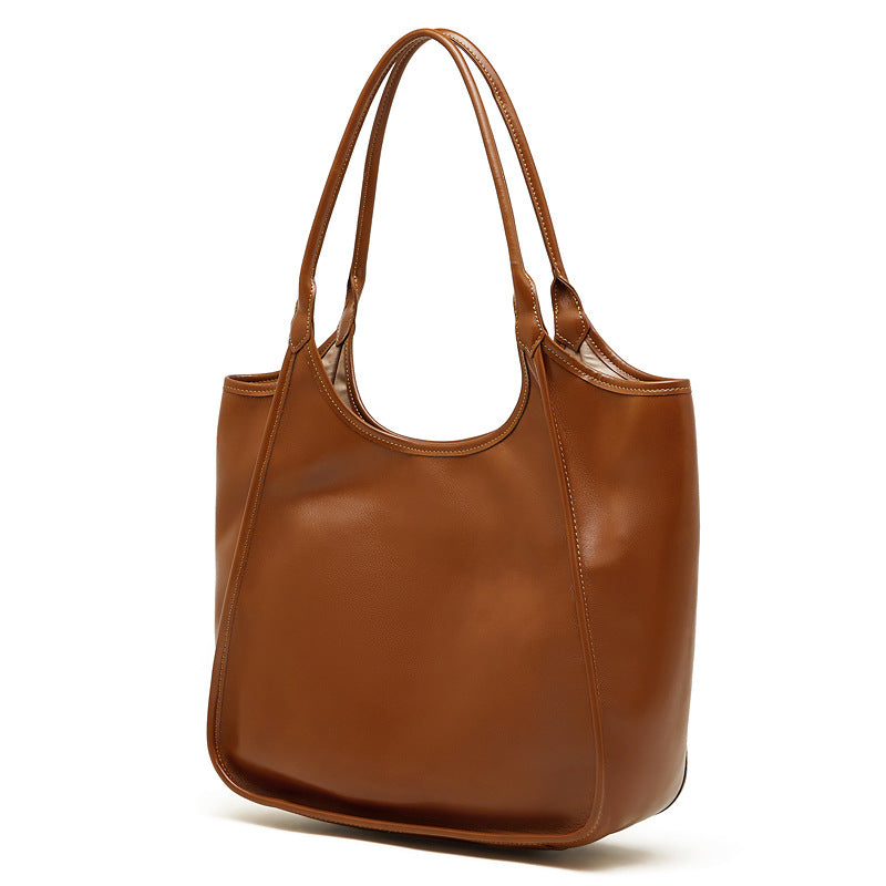 Women’s Vintage Soft Leather Shoulder Tote Bag-RAIIFY
