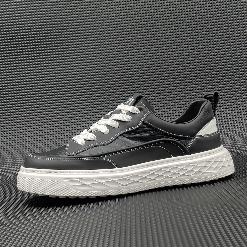 Men Minimalist Leather Flat Casual Sneakers-RAIIFY