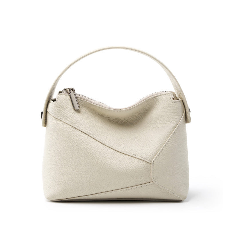 Women's Fashion Plain Leather Geometric Hobo Bag-RAIIFY