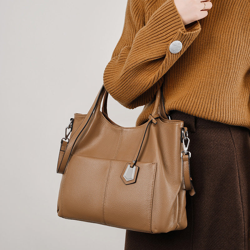 Women Casual Fashion Soft Cowhide Leather Shoulder Bag-RAIIFY