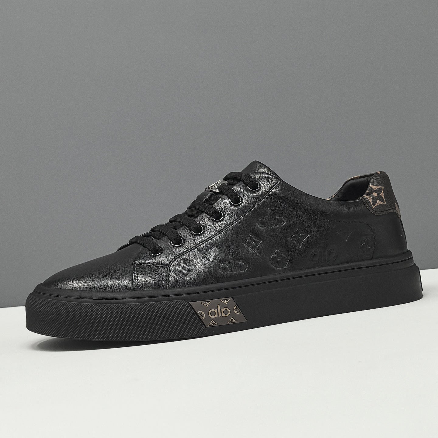 Men's Fashion Embossed Leather Flat Casual Shoes-RAIIFY