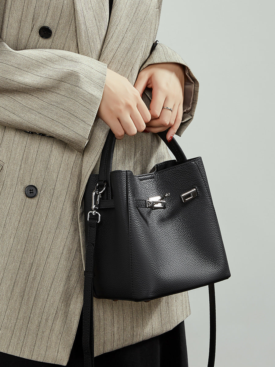 Women's Fashion Leather Mini Bucket Bag-RAIIFY