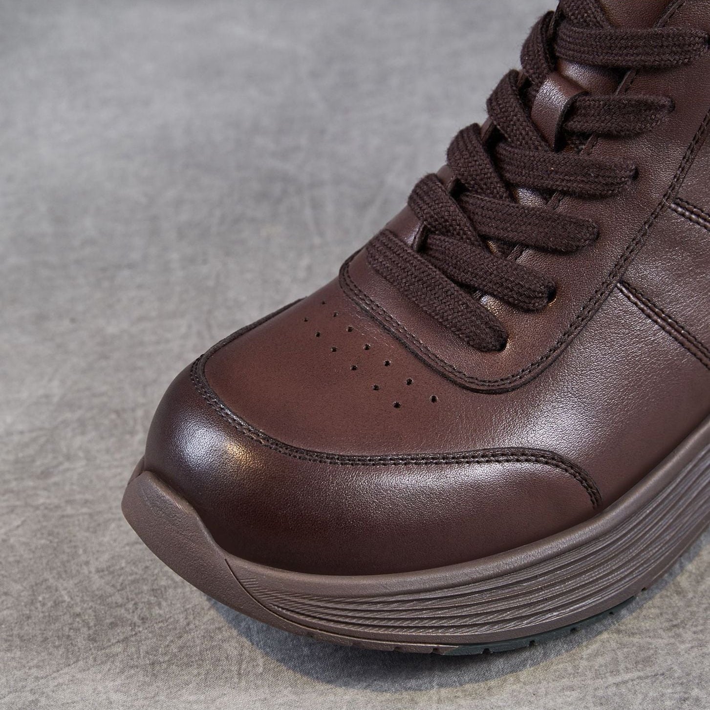 Women's Retro Leather Breathable Lace-up Ankle Boots-RAIIFY