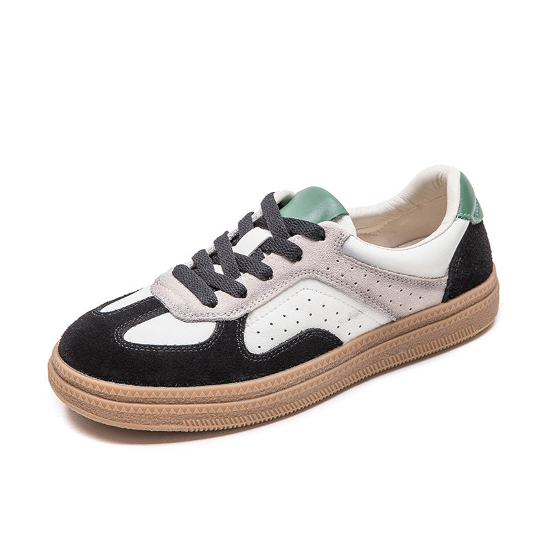 Womenn Fashion Leather Flat Casual Training Sneakers-RAIIFY