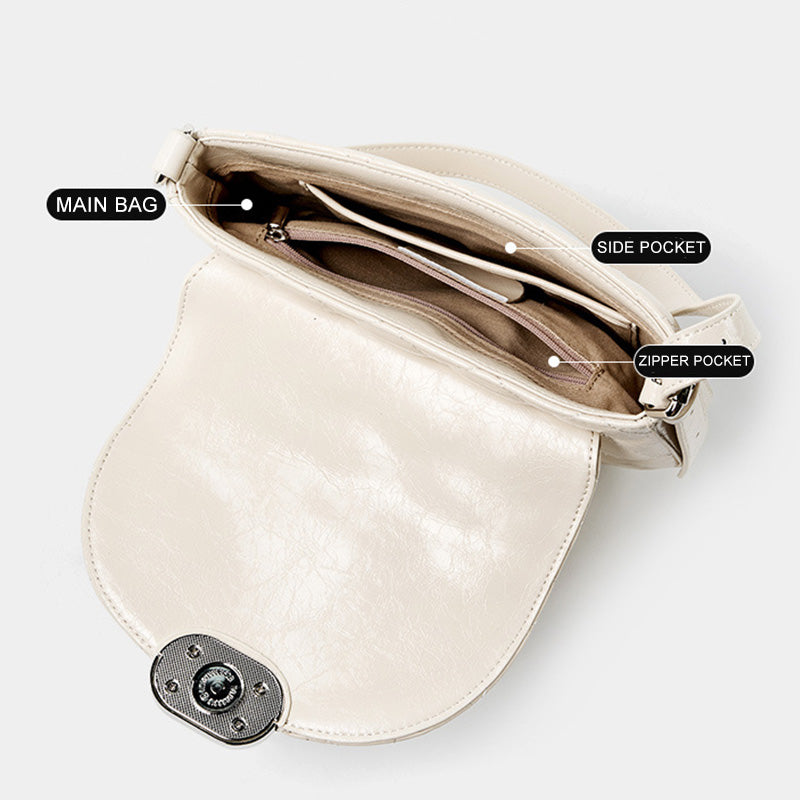 Women Fashion Minimalism Leather Casual Shoulder Bag-RAIIFY