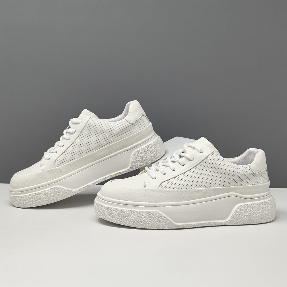 Men's Minimalism Plain Breathable Leather Casual Shoes-RAIIFY