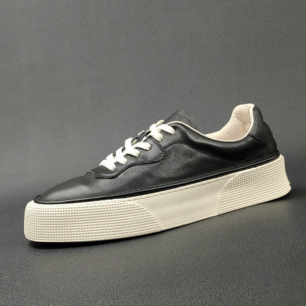 Men Minimalist Leather Flat Casual Sneakers-RAIIFY