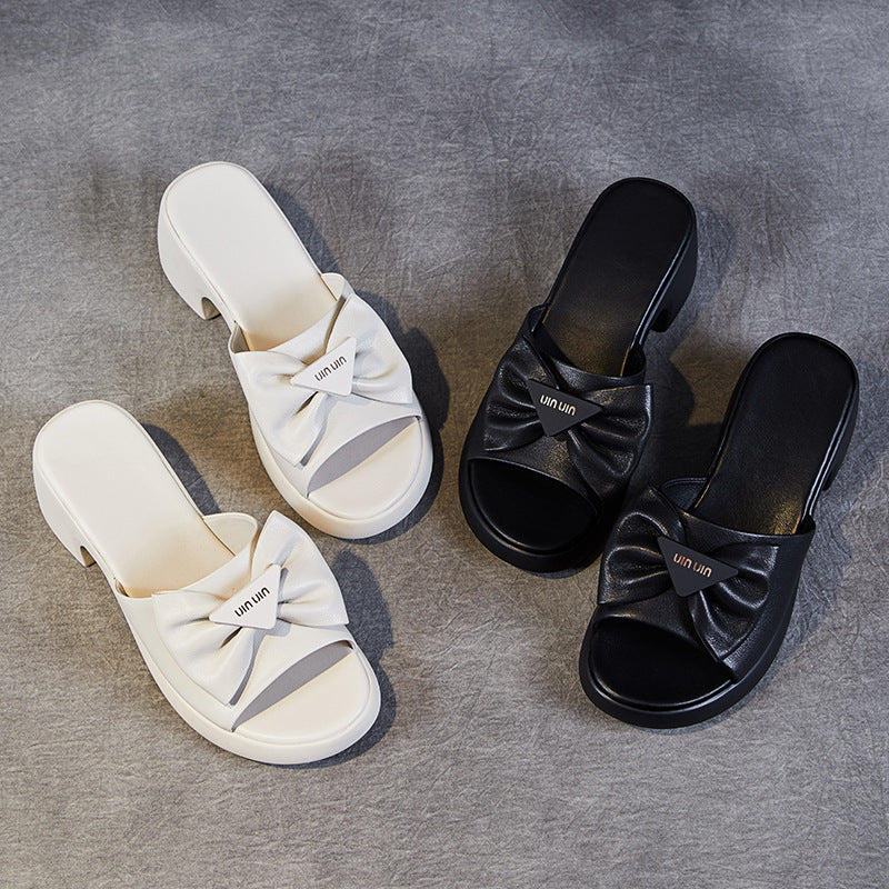 Women Summer Minimalist Chunky Heel Slides Sandals-RAIIFY