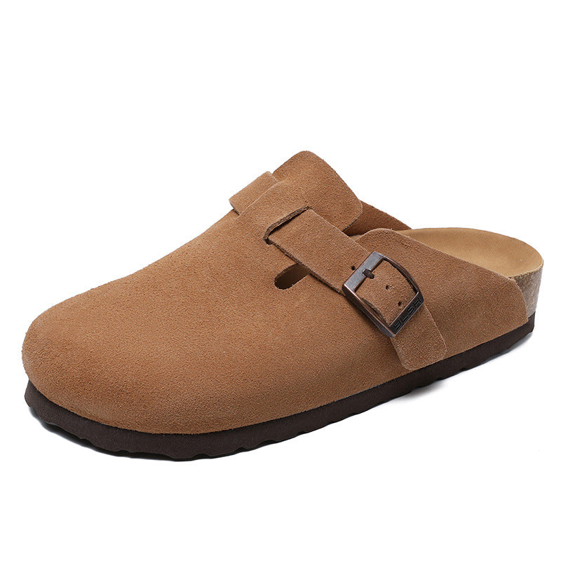 Women Retro Suede Soft Casual Mules Shoes-RAIIFY