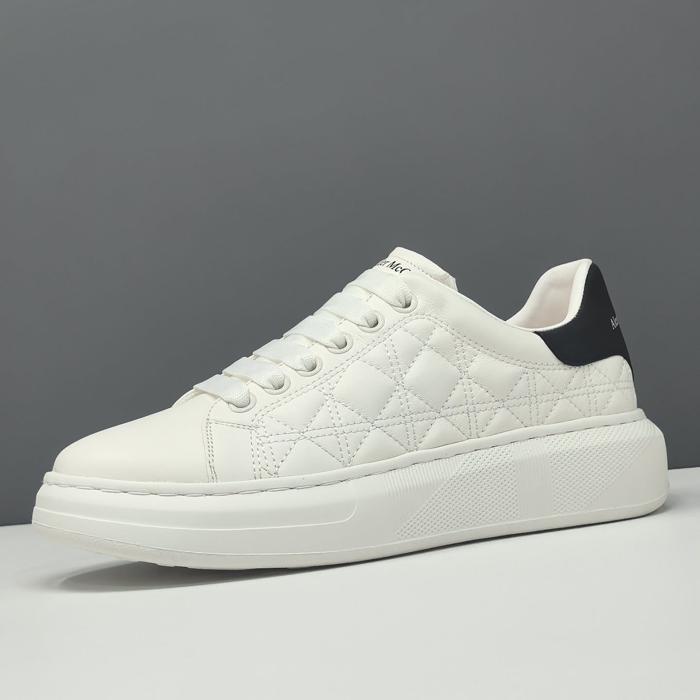 Men's Fashion Quilted Leather Casual Court Sneakers-RAIIFY