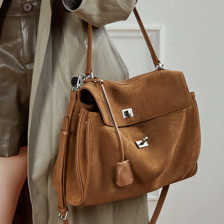 Women’s Vintage Suede Leather Rodeo Tote Bag-RAIIFY