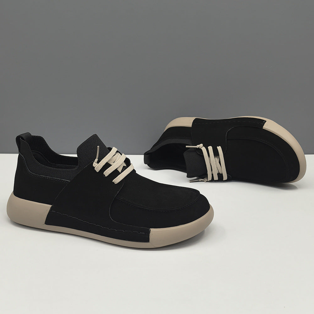 Men Minimalism Solid Leather Casual Shoes-RAIIFY