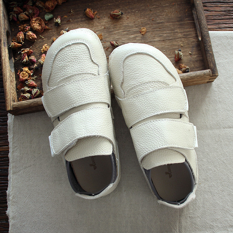 Women Handmade Retro Leather Flat Casual Shoes-RAIIFY