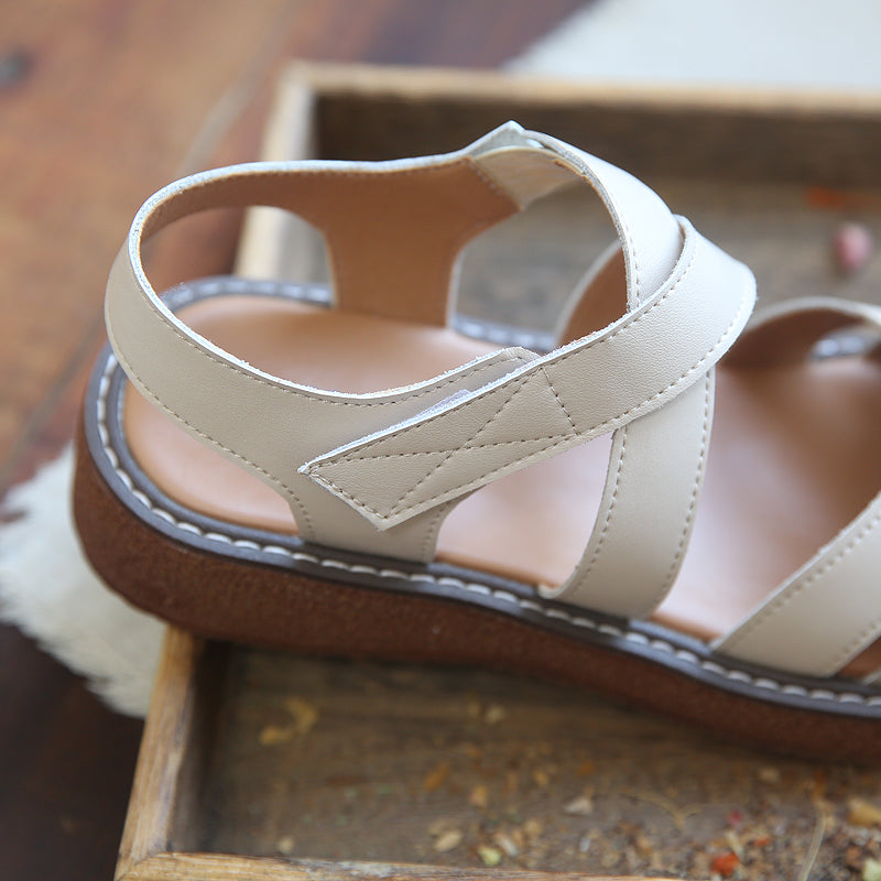 Women Retro Leather Comfort Casual Summer Sandals-RAIIFY