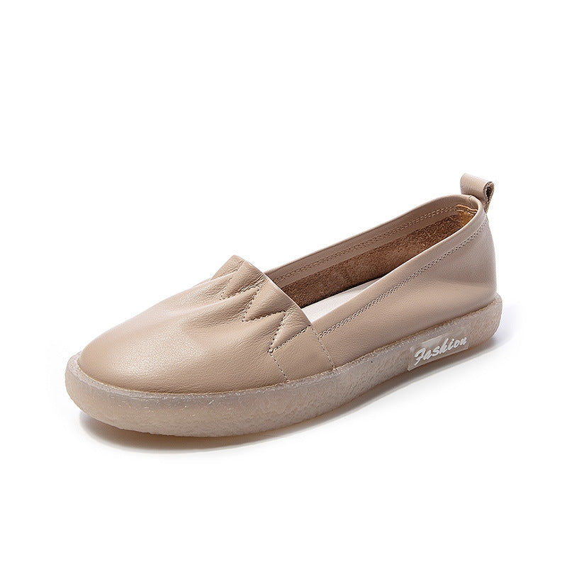 Women Soft Leather Casual Flats Shoes-RAIIFY