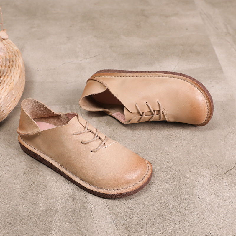 Women Soft Leather Handmade Flats Loafers-RAIIFY