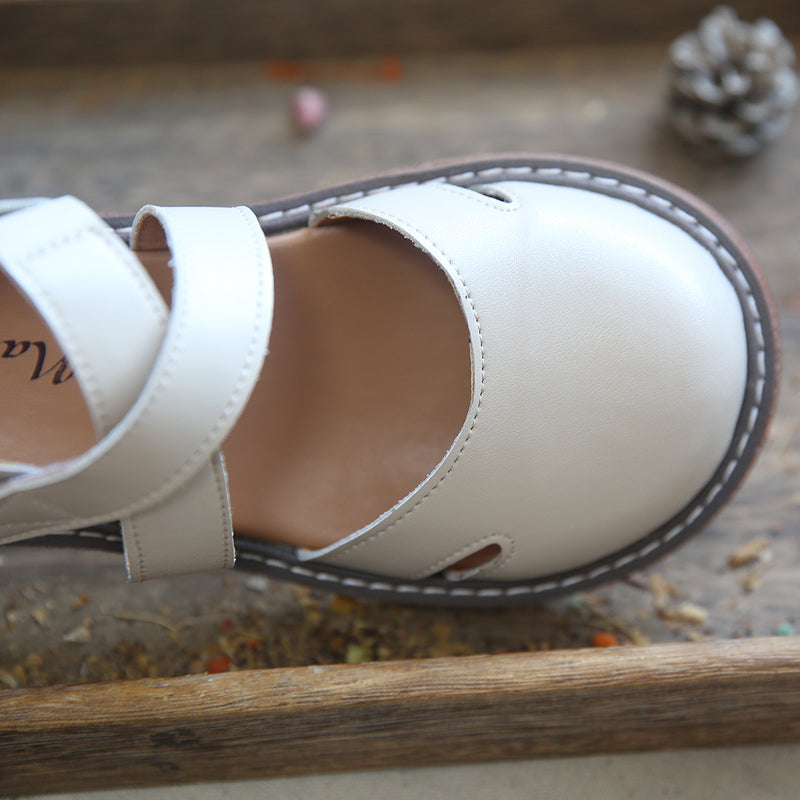 Women Retro Leather Comfort Casual Summer Sandals-RAIIFY