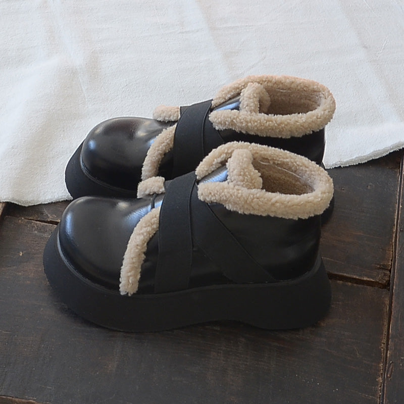 Women Retro Casual Minimalist Furred Boots-RAIIFY