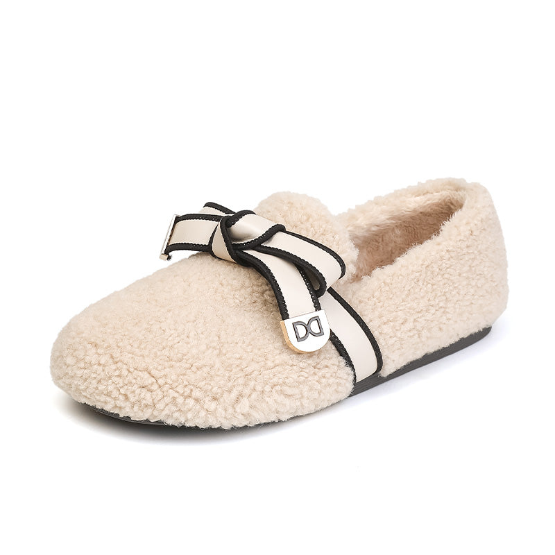 Women Soft Warm Fur Winter Flat Casual Shoes-RAIIFY