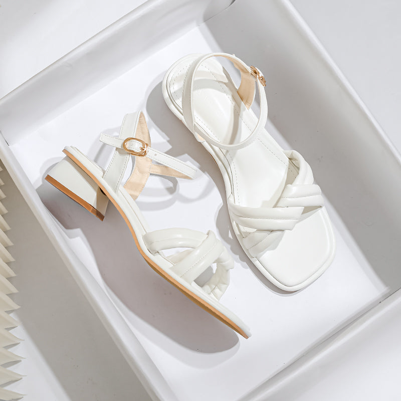 Women Summer Soft Leather Minimalist Casual Sandals-RAIIFY