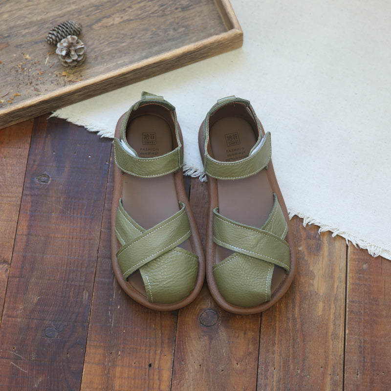 Women Retro Leather Casual Summer Sandals-RAIIFY