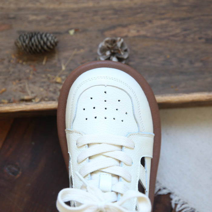 Women Summer Casual Genuine Leather Low Heel Shoes